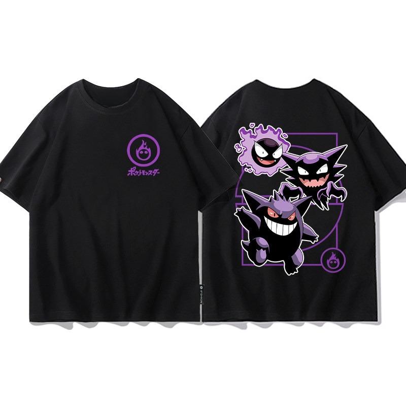 2026 Summer Charizard Evolution Double Sided Print Tshirt 100 Cotton Oversized Couple Family Tee For Travel Sports