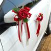Retro Flower Bow Wedding Car Rearview Mirror Decoration 1Pcs Door Handle Decor Elegant Design for Ceremony Vehicle