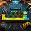Cyberpunk Translucent PBT Five-Sided Thermal Sublimation Mechanical Keyboard Russian Keycaps