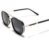 Sunglasses Men Retro Style Metal Frame Sun Glasses Double Bridge Driving Uv400 Eyewear Hombre