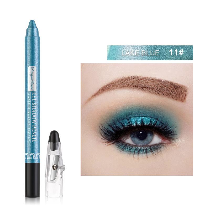 Shimmer Eyeshadow Stick with Sharpener, Long-Lasting Pearl Eyeshadow Pen, Waterproof Eye Makeup