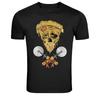 Pizza Skull Biker Motorcycle Graphic T-Shirt