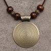 1pc Retro Simple Alloy Beaded Necklace, Fashion Necklace Jewelry, Ethnic Style Sweater Chain Gift For Family