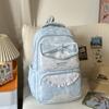 Schulranzen Frühling neu süßer Schulranzen hoher Wert Mittelschule Mädchen Mädchenherz Polka Dot Schleife vielseitiger Rucksack