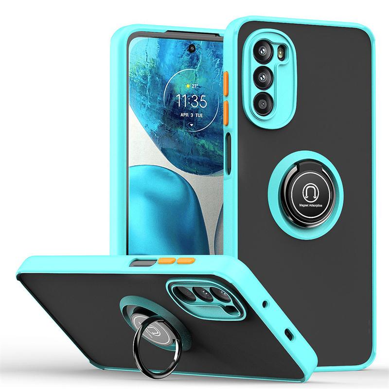For Motorola Moto G52 Case Matte Armor Magnetic Ring Stand Phone Cases For Moto G52 G 52 MotoG52 Shockproof Hard PC Back Cover