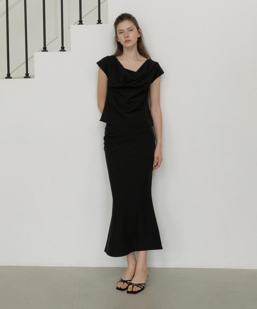 Riorg Gir Bell Flared Maxi Skirt Black