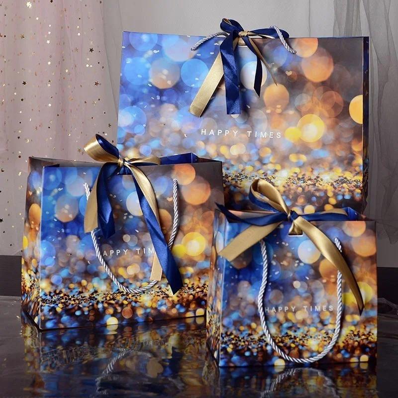 1-20PCS Reusable Gift Paper Bags for Christmas Birthday and Party Candy Packaging Tote Bags for Holiday and Daily Gift Storage