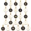2Pcs Stainless Steel A-Z Round Letter Charms Enamel Alphabet Charms Single-sided Pendant DIY Necklace Bracelet Jewelry Findings