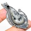 Natural Ocean Fume Agate, Spinel Gemstone 925 Sterling Silver Pendant 2.56" MP-1409