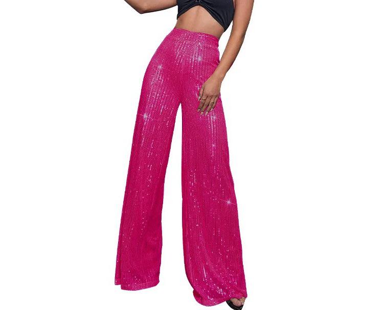 2025 Trendy Pearl Sequin Wide-Leg Women's Floor-Length Pants