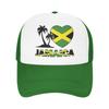 Jamaica I Love Jamaican Flag Mesh Baseball Cap Unisex Sport Sun Hat  Hats Adjustable Sun Hats Summer Trucker Hats