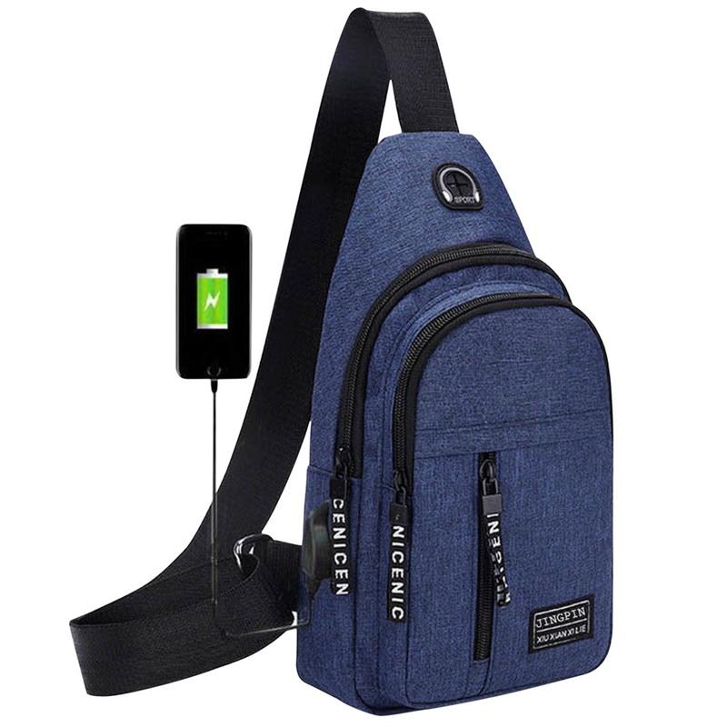 Men's Chest Bag New Fashion Korean-Style Casual Sports Water-Proof Shoulder Crossbody Bag Cross Body Chest Bag For Male