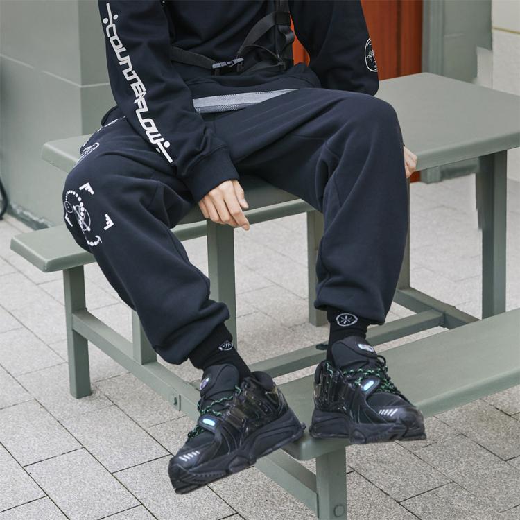 Li Ning CF Knitted Sweatpants Men's Black Moderate Straight Fit Pants AKLR377-1