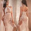 Sexy Underwear Lace Tube Top Perspective Seduction Pajamas Sexy Split Skirt Cheongsam Lace Method