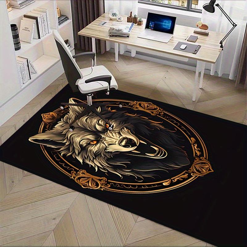 1pc Wolf,Emblem,Ornate Office Carpet Soft Polyester Entrance Carpet Washable Non Slip Machine Washab