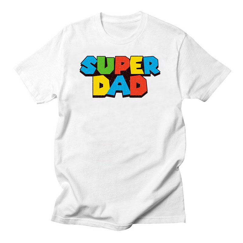 Super Dad Tshirt Fashion Harajuku Vintage Short Sleeve Versatile 100 Cotton Streetwear Casual ONeck Tops Fathers Day Gift