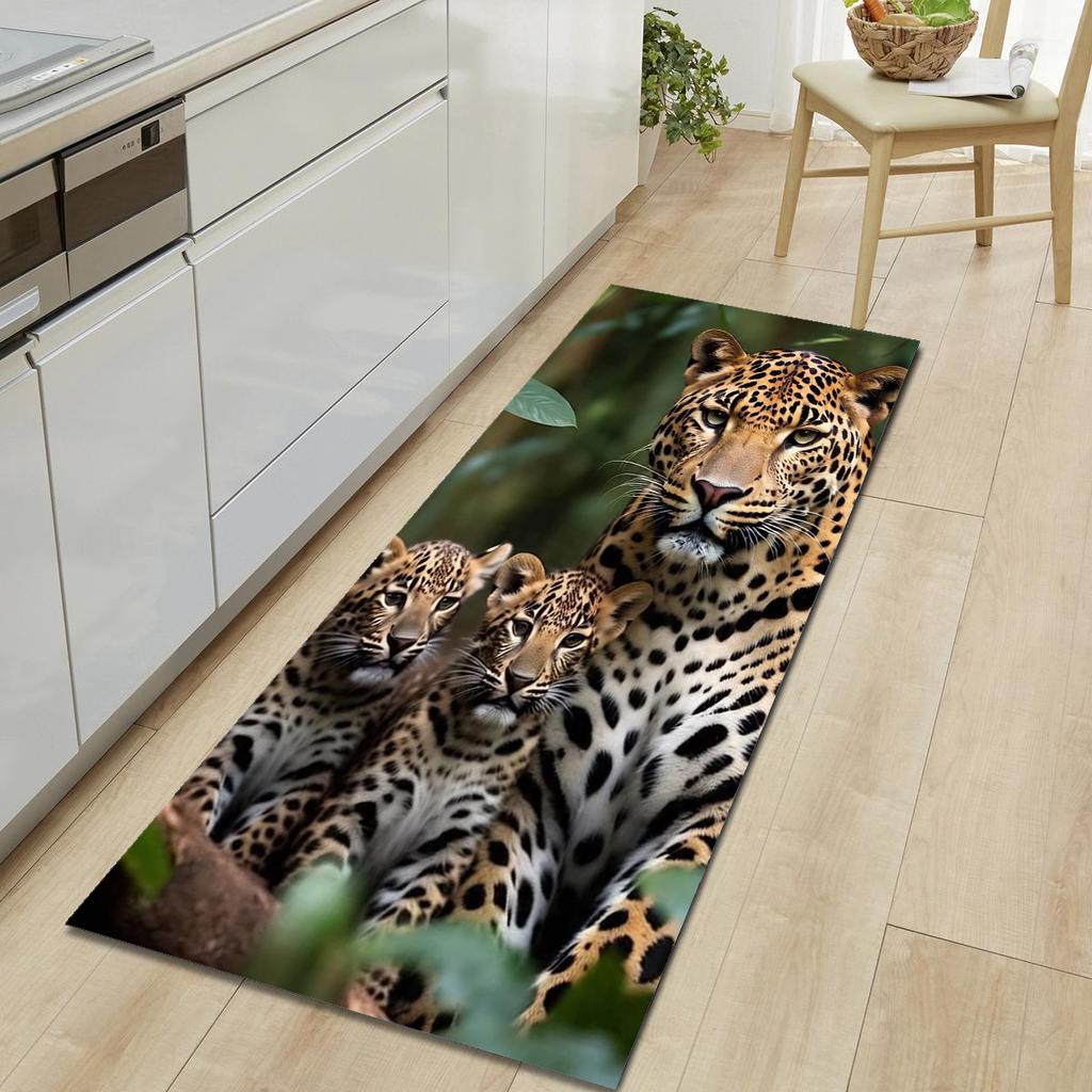 1 Stück Tiger Muster Fußmatte Modern Küche Polyester Teppich Rutschfest Bunt Innen Teppich, Für Zuhause Badezimmer Schlafzimmer Wohnzimmer Deko