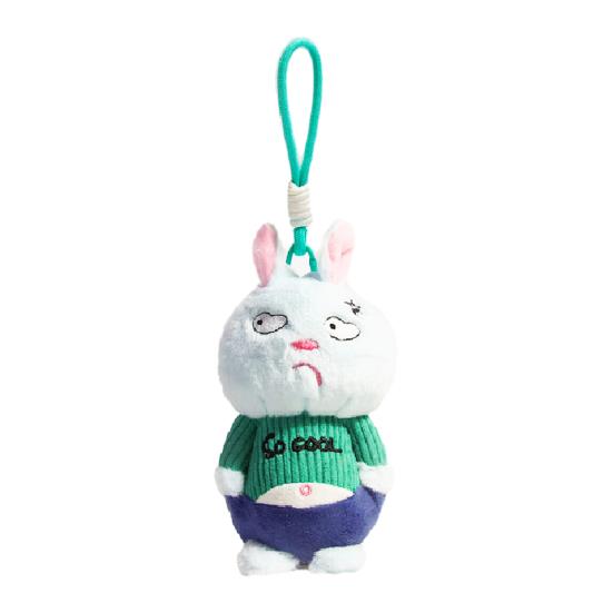 Kawaii plyschhänge Söt djurnyckelring Mjuk fluffig Tsundere Emojis Väskhänge för ryggsäck handväska Avstressningsleksak Gåva