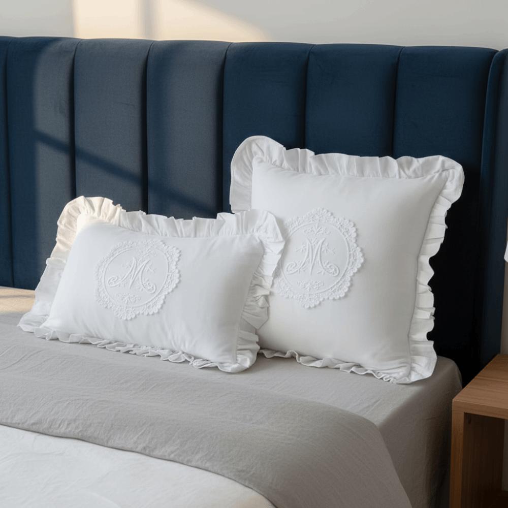 French Lace Cushion Cover Washed Material Bedroom Pillow Shell Comfortable Pillow Cover