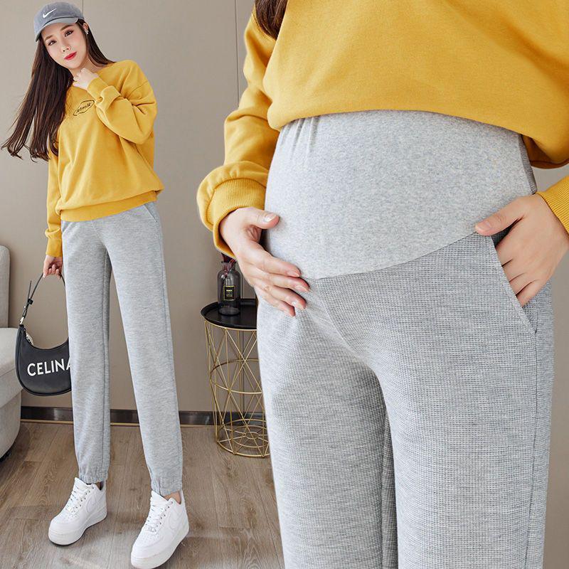 Pantaloni vafe de maternitate - Pantaloni la modă și ocazional pentru îmbrăcăminte în aer liber de primăvară și toamnă