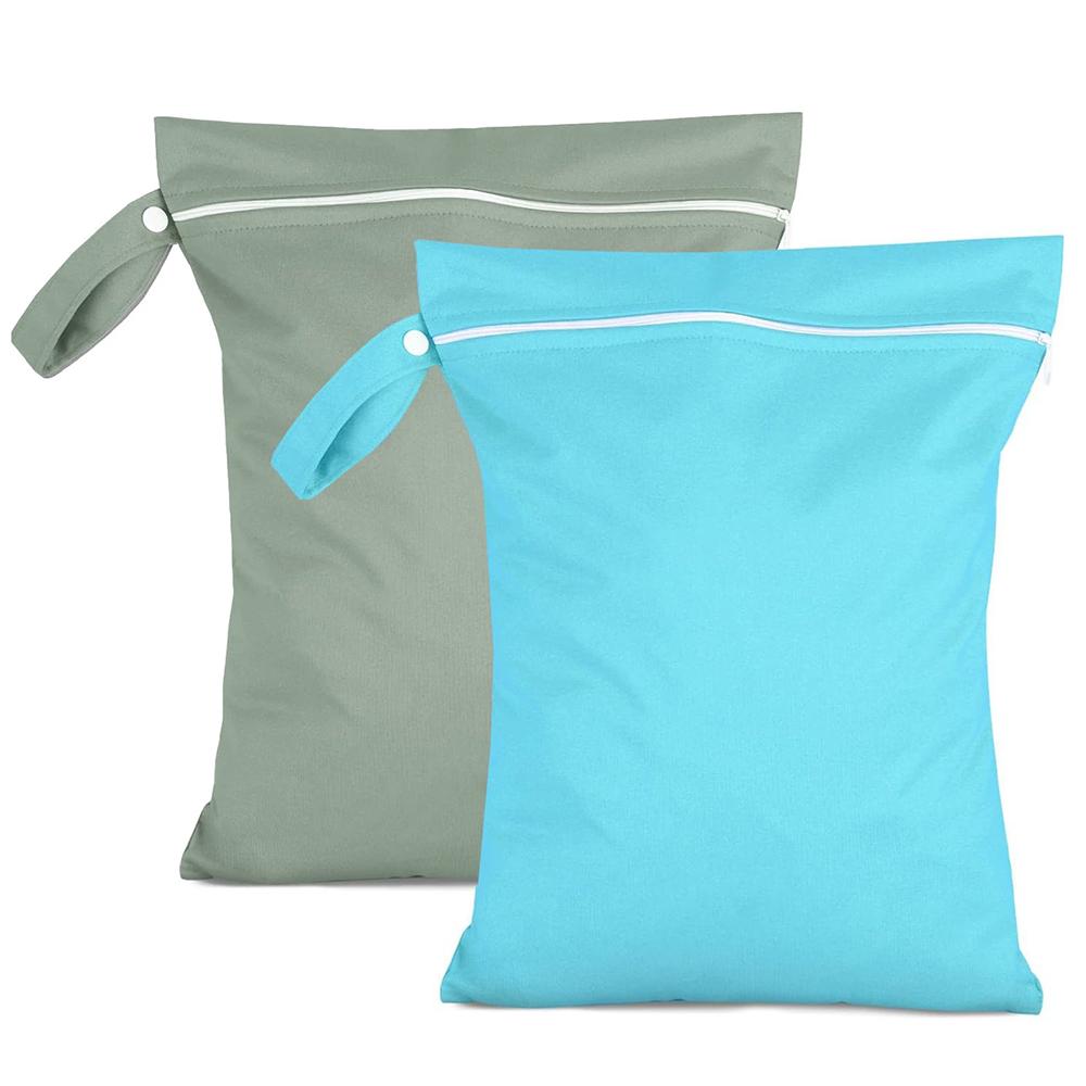 New 2PCS Reusable Travel Wet Bags with Zip Waterproof Laundry Bag 40 X 30 Cm
