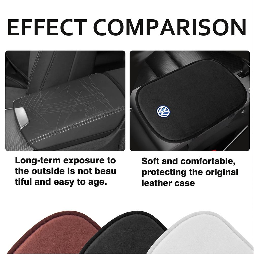 xyz1 Suede Leather Armrest Mat Arm Rest Protection Cushion For Volkswagen Rline Golf 7 Passat VW Tiguan Valver Core Car Accessories