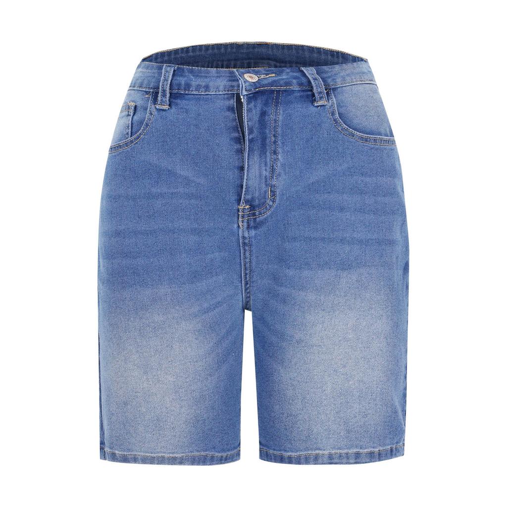 Women High Waisted Trendy Stretchy Denim Shorts Length Cutoff Loose Fit Shorts