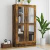 Vidaxl Display Cabinet, Smoked Oak, 82.5 X 30.5 X 150 Cm