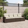 Vidaxl 4-Seater Garden Lounge Set, Cushions, Brown Rattan Pe
