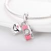 Copper Silver Plated 9 Pendant Accessories Pink Camera Pendant Suitable For Diy Bracelets Necklace Jewelry Making