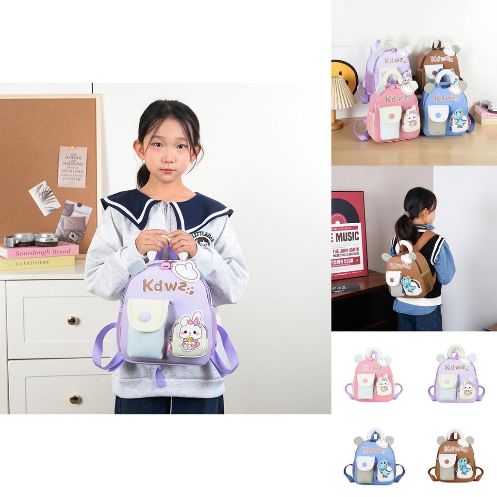 Preschool Girl Boy Backpack With Cartoon Bunny Pattern And Ergonomic Straps