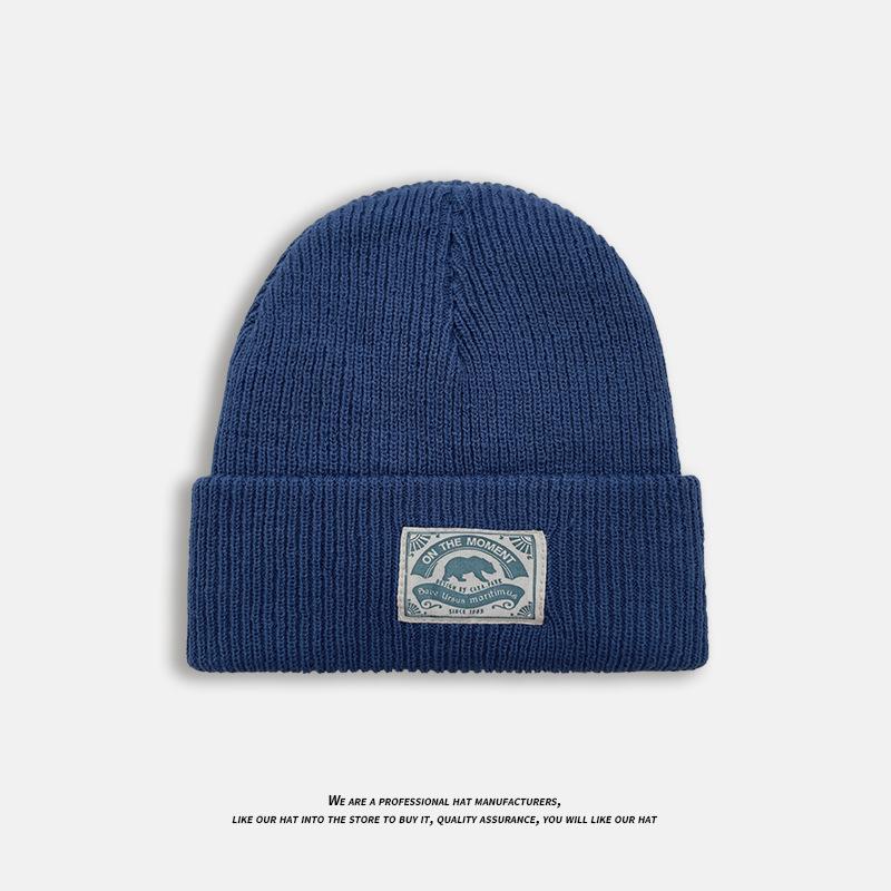 Hat Men's Knitted Cold Hat Korean Style Autumn and Winter Style Thin Light Plate Solid Color Versatile Warm Ear Protection Woolen Hat