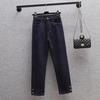 DIMANAF 2025 Plus Size Autumn Women Jeans Pants Denim Female Elastic Denim Blue High Waist Trousers Oversize Fashion New Pants 5XL