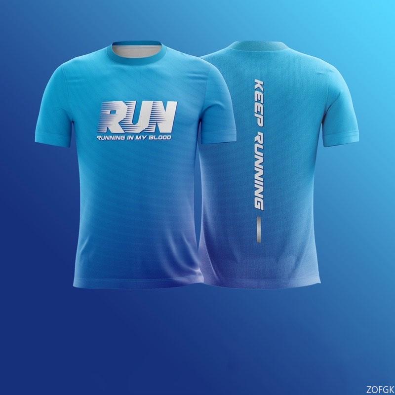 Simple Fashion Run Letters T Shirts Fashion Trend Outdoor Running 3D Printed Unisex T-shirts Loose Breathable Quick Dry Tees