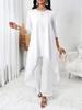 European Style Plus Size Women's Irregular Hem Solid Color Long Dress – Spring/Autumn