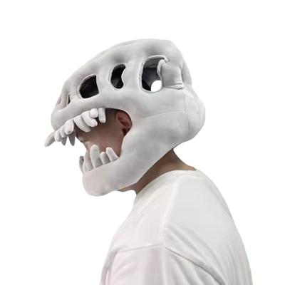 Realistic Dinosaur Skull Headgear with Easy On Off Zippered Design for Theme Event Halloween Cosplay Party Dressingup