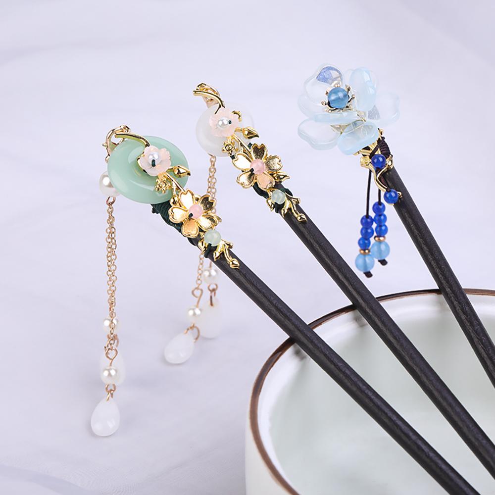 Hanfu Ladies Chinese Style Disk Hair Hair Accessories Hair Sticks Wooden Hair Fork Flower Hairpins
