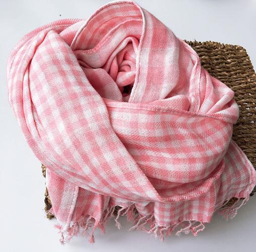 Luxury Brand Plaid Scarves Cotton Shawls Lovers Winter Warm Plaid Shawl Double Layers Tassel Scarves