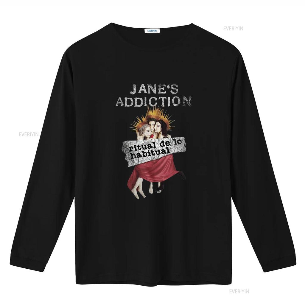 Janes Addiction Ritual De Lo Habitual Negra Camiseta de Banda de Rock con Licencia para Hombre vintage Lavada gráfica streetwear Unisex