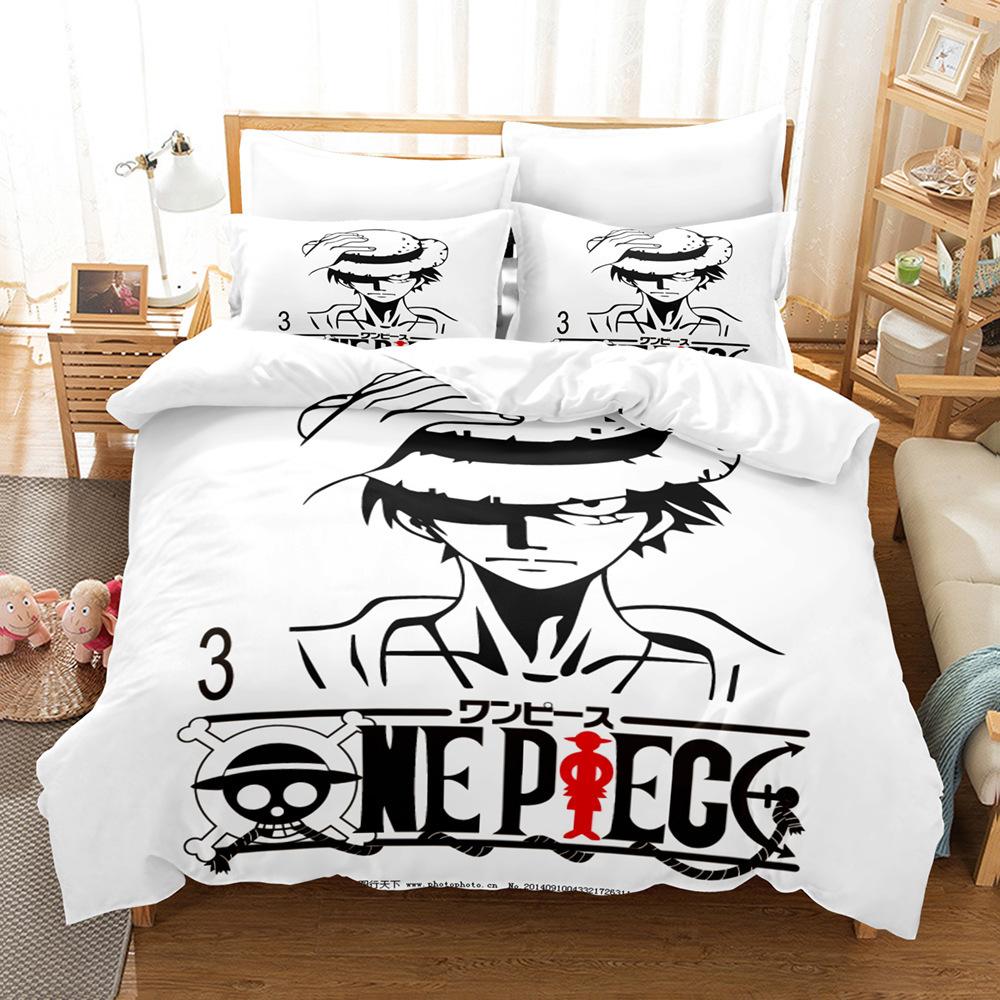 Bedding Three-Piece Set 3D Digital Printing Cartoon Polyester Abrasive Quilt Cover