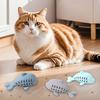Fish-Shaped Cat Treat Dispenser Toy Cat Puzzle Slow Feeder Interactive Silicone Chew Toy for Indoor
