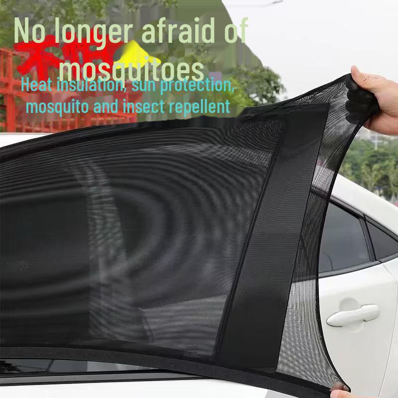 Summer Sunshade: Breathable, Heat-Insulating, Anti-Mosquito Side Window Mesh Curtains
