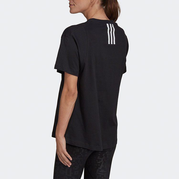 adidas T Shirts Women's Black Crew Neck Moderate Straight Fit HB1438