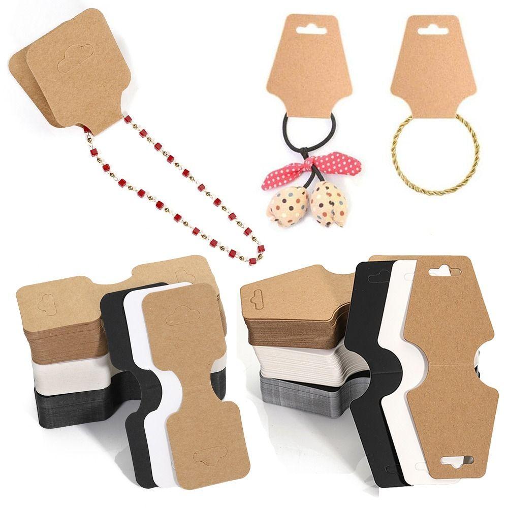 50PCS Accessories Jewellery Packing Card Paper Hanging Blank Tag Fashion Display Holder Cardboard