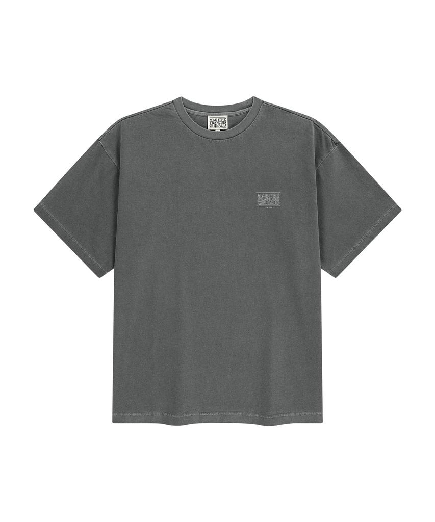 Malittepeulangsowajeobeo Outline Classic Logo Dyeing Oversized Tee Charcoal