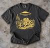Vintage UFO Wolf Graphic Shirt, Retro 90s Cowboy Western Tee, Streetwear T-Shirt