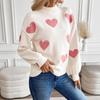 Women's Fashion Casual Fall Winter Love Letter Print Long Sleeve Half Turtleneck Sweaters