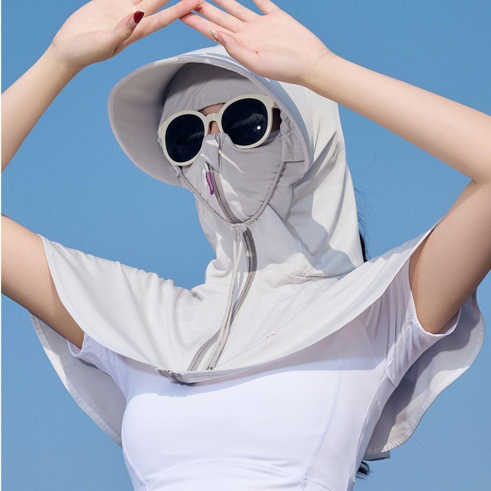 Ice Silk Face Protection Sun Hat Breathable Protective Shawl Hat New Protection Clothes For Women
