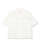 LEE Women Seersucker Two-Pocket Short Sleeve Shirt White
