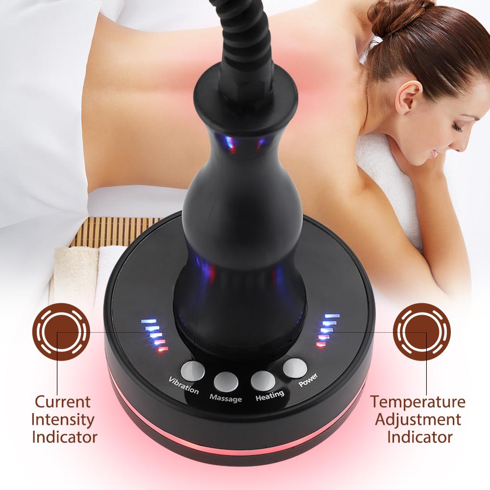 Electric Body Gua Sha Massager Fat Burning Scraping Slimming Machine Meridian Brush Guasha Tool Vibration Infrared Heat Anti Cellulite